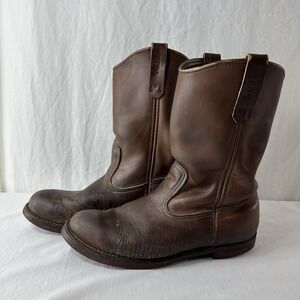 Red Wing Pecos 1178 Nailseat Western Cowboy Boots Men's Size 8 D Pull On *read*